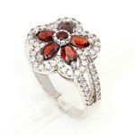 серебряное кольцо с полудрагоценными камнями 59307624